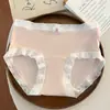 Ropa Interior de Seda de Hielo para Estudiantes Niñas Antibacteriana Grado A Algodón de Bebé Grado A Algodón Entrepierna Extendida Transpirable Cintura Media Calzones para Mujer