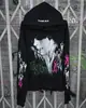 Sudadera con capucha y estampado bidimensional estilo Harajuku, retro americano Y2K, subcultura gótica punk oscura