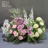 Novo Arranjo Grande de Chão para Casamento Banquete de Noivado Flor Artificial de Seda Acabado Arranjo Floral Decorativo Corredor Arte Floral para Casamento