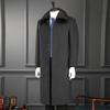 Abrigo de Cachemira para Hombre de Marca Invierno Engrosado Cálido Cuello de Lana de Conejo Abrigo de Lana Abrigo Largo hasta la Rodilla para Hombre