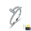 Anillo de Plata de Ley S925 Cruz Clavo Moissanita Completamente Incrustado Personalidad Anillo de Dedo de Celebridad de Internet Diseño de Lujo Ligero Sentido Anillo para Mujer Fábrica de Origen