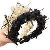 Diadema de Lunares con Lazo de Corona Alta para Mujer 2025 Nuevo Estilo Diadema de Estilo Extranjero de Gama Alta con Peine Antideslizante