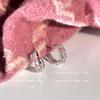 Pendientes de botón en forma de C de doble capa con aguja de plata S925, color rosa, ligeros, de lujo y alta calidad, para mujer, 2023, nuevos y populares.
