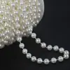 Perla Semisemicircular Conectada Doble Línea Cuentas Doble Fila Conectadas Cadena de Perlas para Vestido de Novia Cadena de Perlas Semisemicircular ABS Accesorios para Joyería DIY