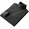 Camiseta Interior de Cuello Alto Rongde Doble Cara Muelle Interno Manga Larga para Hombre Calentador Cepillado Top Cálido Grueso 1688