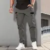 Pantalones Largos Casuales de Color Sólido Nuevos de Verano para Hombre Transfronterizos 2026, Cómodos, de Pierna Recta, Versátiles, con Múltiples Bolsillos, En Stock