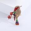 Broche de pájaro con forma de rama de gota de aceite, esmalte de diamante, joyería creativa de moda de gran venta en Europa y Estados Unidos