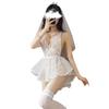 Variedad de vestido de novia para boda conjunto de vestido de novia uniforme de boda chica sexy vestido de tirantes talla grande encaje pijama tentación para mujer