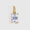 Chihang Jewelry Colgante Cuadrado Geométrico de Acero Inoxidable con Circonita Chapado en Oro Accesorios de Colgante Piedra de Nacimiento de Diciembre