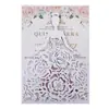 Tarjeta de Invitación de Boda, Tarjeta de Felicitación de Princesa Navideña, Invitación de Niña de las Flores Hermosa Rosa Hueca, Tarjeta de Sobre, Nuevo Producto en Stock