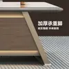 Escritorio ejecutivo de lujo ligero, diseño minimalista y moderno, que irradia una sensación de alta gama, adecuado para gerentes y CEOs, escritorio pequeño para una persona con un mueble lateral