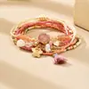Pulsera de Cuerda Trenzada Ajustable con Cuentas de Arroz y Colgante Multielemento Estilo Juvenil Tejido a Mano Nuevo Bohemio Transfronterizo Temu