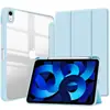 Para Apple iPad Pro11 2024 Capa Protetora iPad Air13 Transparente Slot para Caneta Case de Acrílico com Couro