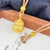 Loja de Ouro Mesmo Estilo Areia Dourada Pontos Diamante Veludo Gordo Cabacinho Pingente Colar Pode Abrir Pingente Fu Lu Estilo Chinês Presente para Namorada