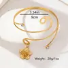 1 Pieza de Forma Geométrica Europea y Americana de Girasol Frangipani Dorado Joyería Elegante y Sexy de Alta Gama para Vacaciones