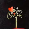 Estilo Ins Transfronterizo Marcado Bronceado de Madera Doble Capa Feliz Navidad Acrílico para Pastel Suministros para Fiesta de Navidad