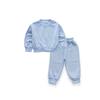 Conjunto de dos piezas para niños de algodón rizado color liso dopamina para hombre y mujer, suéter de cuello redondo, abrigo, pantalones