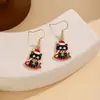 Brincos de Gota de Óleo Papai Noel Desenho Animado Europeu e Americano Série de Natal Personalidade Transfronteiriça Brincos de Alce Pão de Gengibre para Mulheres