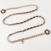 Cadena de cintura para mujer metal de alta gama cuero para mujer tendencia personalizada colgante de flor cadena de cintura punk simple