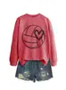 Amazon eBay Estación Independiente Moda Casual Personalidad Sudadera con Capucha de Manga Larga Estampado de Corazón y Voleibol Otoño Invierno Comercio Exterior