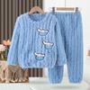 Pijama Infantil 2025 Novo Inverno Fleece Coral Bebê Espessado Flanela Jacquard Veludo Roupas de Casa Outono e Inverno