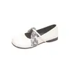 Zapatos de mujer de corte bajo, estilo brisa suave de noche, modernos y elegantes, colección otoño 2026, punta redonda, adecuados para faldas, zapatos Mary Jane de cuero planos