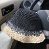 Sombrero de Paja Japonés Gypsophila para Mujer, Sombrero de Pescador Transpirable para Viajes de Verano, Protección Solar para la Playa, Sombrero de Paja con Combinación de Colores