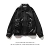 Chaqueta de cuero para motocicleta estilo piloto retro para hombre, holgada, otoño 2023, estilo coreano, moderna, negra, Ruan, chaqueta de cuero guapa para hombre