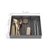Caja Organizadora de Cajón Extensible para Cubiertos, Caja de Almacenamiento Extraíble Integrada para Palillos y Cucharas, Caja Organizadora con Divisores