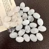 Cabujón Oval de Cristal Blanco Natural al por Mayor, Base Plana para Anillo, Accesorios Semi-Terminados para Incrustar Hechos a Mano para Bricolaje del Fabricante