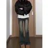 Jeans Acampanados Estilo Americano para Mujer, Tallas Grandes, Nicho Retro, Elásticos de Cintura Alta, Adelgazantes, Pantalones Bootcut para Primavera y Otoño