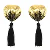 Accesorios de Lencería Erótica de Comercio Exterior, Pegatinas para Pezones con Forma de Corazón, Sujetador de Silicona, Lentejuelas con Forma de Corazón y Borlas, Cubrepezones Eróticos, Envío Directo de una Pieza
