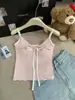 Nueva Camisola con Lazo para Mujer Ropa Exterior de Solapa Dulce y Picante Sin Mangas Sexy Ajustada Top Base