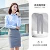 Camisa de manga larga para hombre, traje profesional de fibra de bambú, camisa sin planchado, ropa de trabajo de oficina gris claro para mujer.
