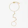 Cadena de Dedo de Acero Inoxidable con Circonita, Nueva Moda Transfronteriza para Exportación a Europa y América, Estilo Extremadamente Minimalista, Cadena de Muñeca de Mujer Ol de Moda y Tendencia