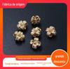Contas Espaçadoras Tridimensionais de Cobre Puro Banhado a Ouro 8mm Contas de Cobre Acessórios para Brincos com Furo no Meio Joias Estilo Antigo