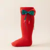 Calcetines Navideños para Niños Calcetines de Media Pantorrilla Otoño Invierno Bebé Festivos Año Nuevo Calcetines Rojos Calcetines Largos para Niños
