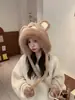 Novo chapéu de pelúcia fofo estilo coreano com orelhas de urso para mulheres, perfeito para outono e inverno, espessado para aquecimento, à prova de vento e protetor de orelhas, ideal para ciclismo