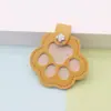 En Stock Transfronterizo Pata de Gato Pelo Recuerdo Llavero Piel de PU Forma de Huella de Pata de Perro Portatarjetas Llavero Colgante