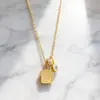 Collar de Cadena para Clavícula con Anillo de Tostada de Dibujos Animados Dorados, Exquisito y Lindo, Diseño de Nicho Único, Moderno y Versátil