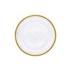 Cuenco Bandeja Transparente con Borde Dorado de Alto Estilo Nórdico para Ensalada de Frutas para Uso Doméstico, Bandeja Redonda Grande para Postres, Estilo Retro de Lujo Ligero