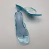 Chanclas de Gel de Nuevo Estilo para Mujer, Calzado de Verano para Exteriores, Sandalias de Tira de Cristal Versátiles y de Moda para la Playa, de Tacón Bajo