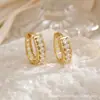 Hebilla de Oreja Trasera Personalizada de Moda para Hombre Círculo de Circonita Pendientes Geométricos Moda Europea y Americana Transfronteriza Aro para Oreja Multitamaño