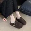 Zapatillas de Felpa Retro Birkenstock de Suela Gruesa, Cerradas, de Lana y Piel para Mujer 2026, para Pisar, Uso Exterior, Invierno, Nuevas Botas de Nieve