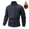 Nueva chaqueta softshell para hombre de otoño e invierno, chaqueta casual de forro polar con cuello alto para hombre para otoño e invierno, impermeable
