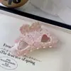 YHJ accesorios para el cabello nuevo pasador de pelo con incrustaciones de diamantes pasador de acetato de alta calidad con forma de corazón pinza de tiburón para recogido en la parte trasera pinza para el pelo
