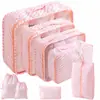 Conjunto de Armazenamento para Viagem Amazon Bolsa de Armazenamento para Viagem Conjunto de Oito Peças Bolsa de Armazenamento para Organização de Roupas de Viagem