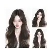 Peluca Completa para Mujer, Cabello Realista, Ondas Grandes Naturales, Flequillo Rizado, Cabello Largo Rizado Esponjoso, Set de Peluca Completa Diaria