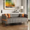 Sofá de estilo nórdico para apartamentos pequeños, adecuado para propiedades de alquiler y salas de juegos, disponible en stock, de un asiento, forma lineal, acabado de aceite y cera