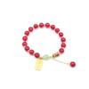 Ping An Joy Bracelet de Feijão de Acácia Ônix Vermelho Estilo Étnico Retrô Pulseira Saco de Dinheiro Peixe Presente de Aniversário para Amigos